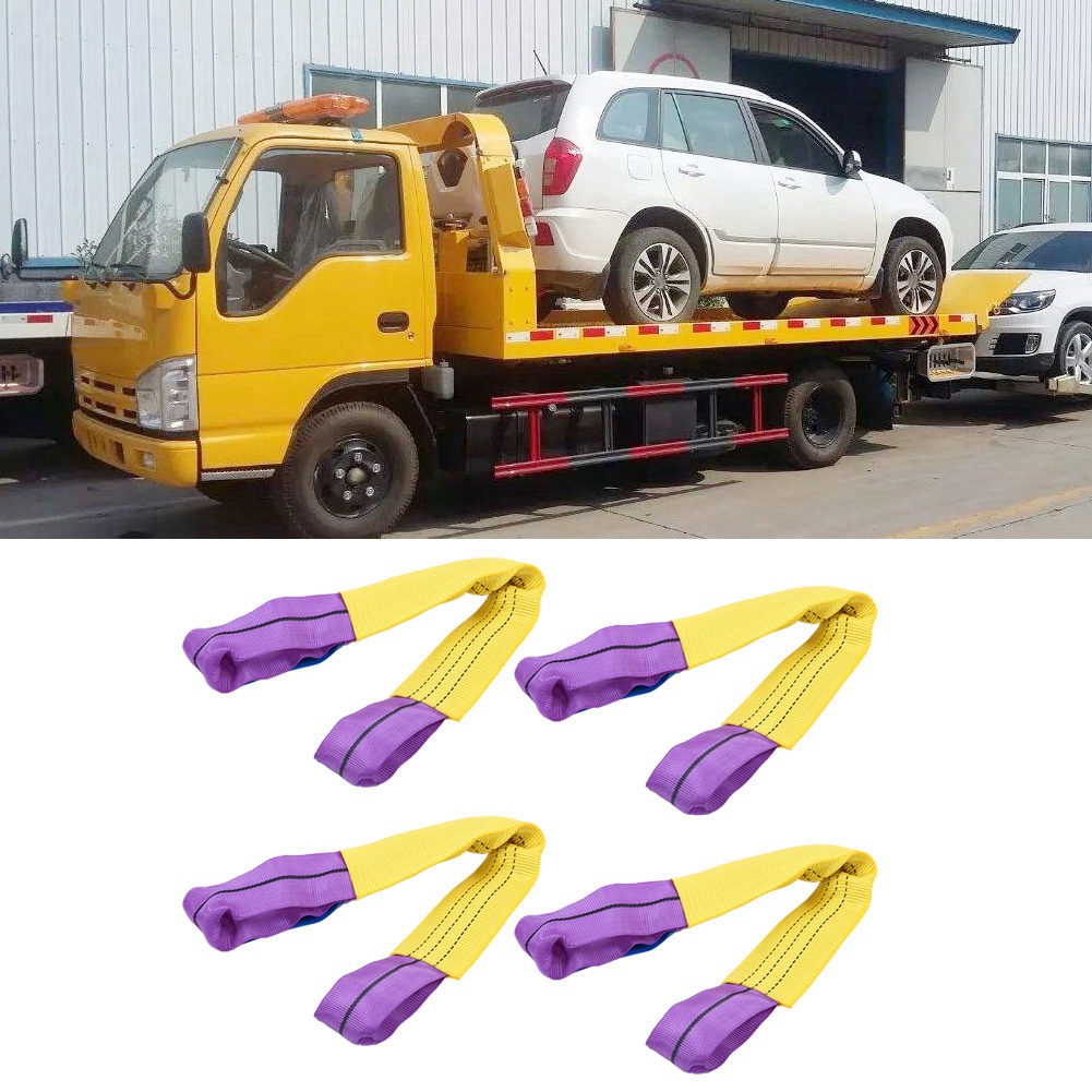 Heavy Equipment Supplies - 合金ホイールストラップ タイヤストラップ ホイールストラップ 回復合金ホイール固定リンクストラップ トレーラートランスポーター イエロー/パープル