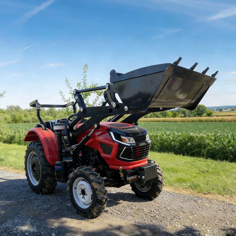 Tractor Backhoe - 50馬力の小型トラクター、4WD農用トラクター、フロントエンドローダー付き、バックホー付き、小型農用トラクター、4x4、温室用。