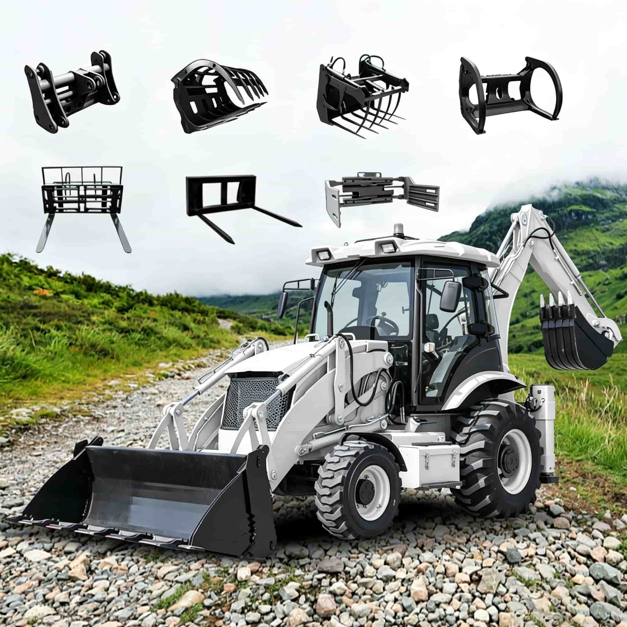 Tractor Backhoe - 40-30C CE認証取得済みバックホーローダー、ユーロ5排出ガス基準適合、重作業用油圧機械、建設・農業用、ヨーロッパ向け