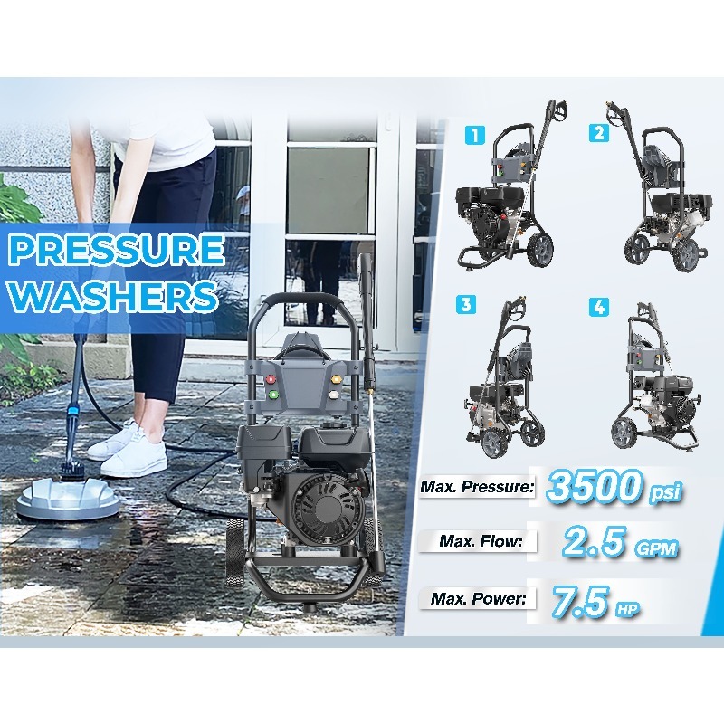 7.5馬力、3500PSIのエンジンを搭載した、高圧洗浄機。 - Heavy Equipment Engine のレビューと価格