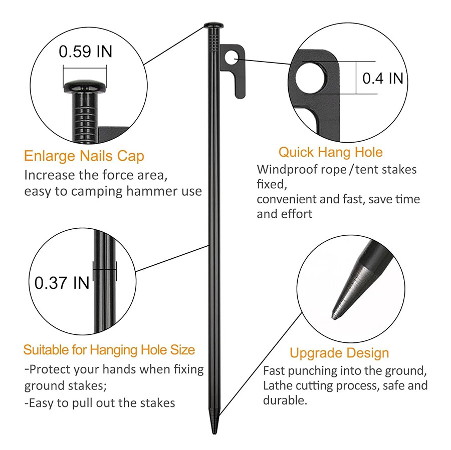 キャンプ用テントペグ、グラウンドネイル、ペグ、ハイキング、キ - Heavy Equipment Supplies のレビューと価格
